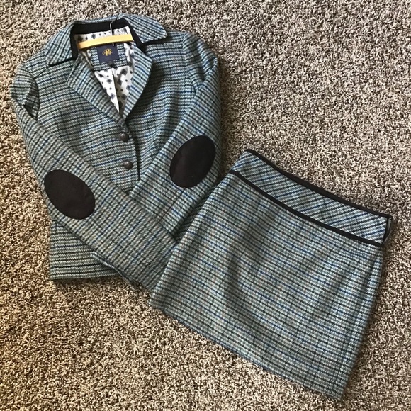 Outback Red Jackets & Blazers - Outback Red Houndstooth Jacket & Mini Skirt Set